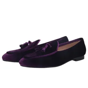 Velvet Men Loafers With Tassels - Men Shoes