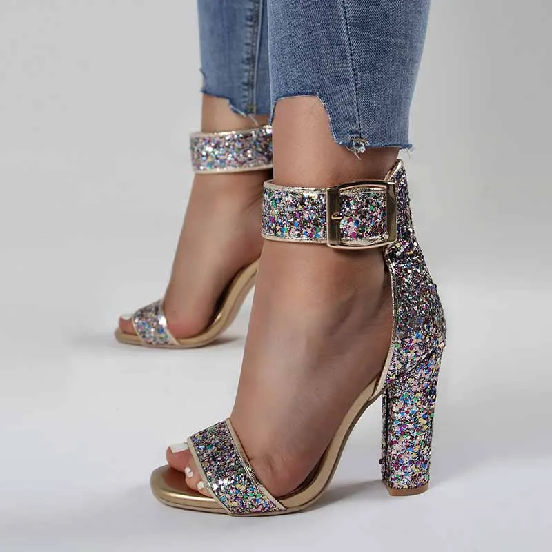 Wedding High Heels Shoes Bridal Glitter Heels For A Summer Party