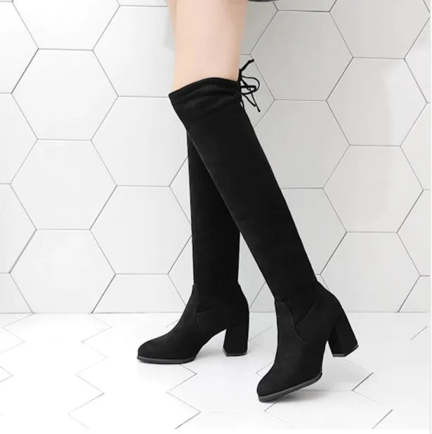 Women's Winter Warm High-Heeled Over-The-Knee Boots