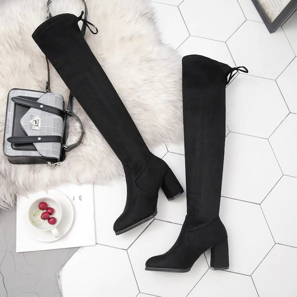 Women's Winter Warm High-Heeled Over-The-Knee Boots