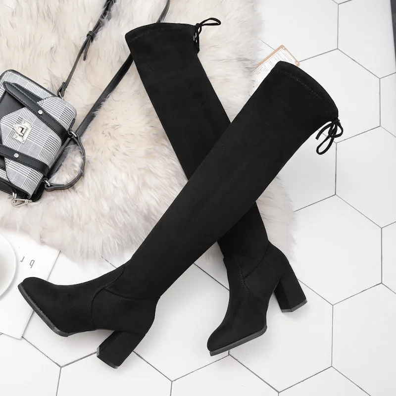 Women's Winter Warm High-Heeled Over-The-Knee Boots