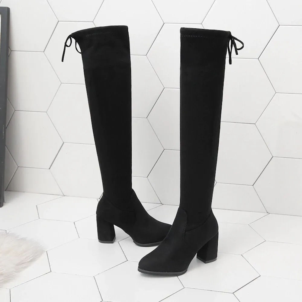 Women's Winter Warm High-Heeled Over-The-Knee Boots