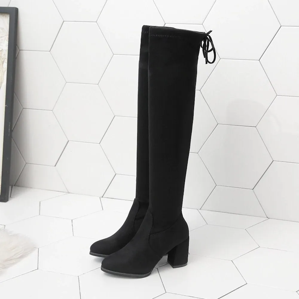 Women's Winter Warm High-Heeled Over-The-Knee Boots