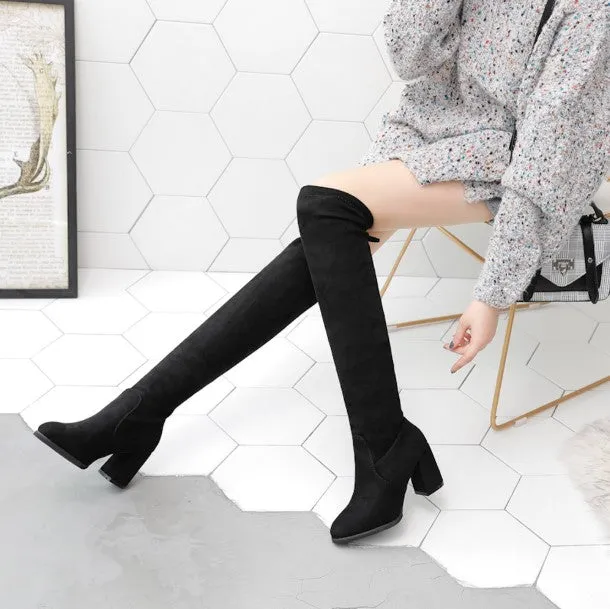 Women's Winter Warm High-Heeled Over-The-Knee Boots