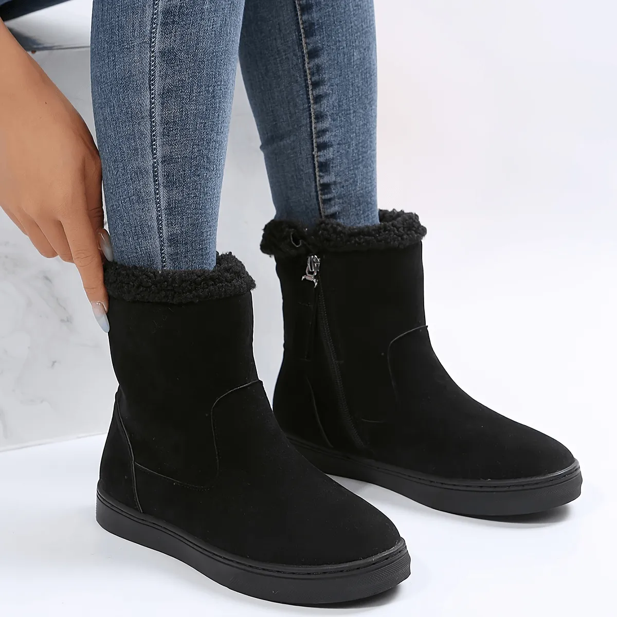 Women's Winter Warm Zipper Ankle Boots - 2029